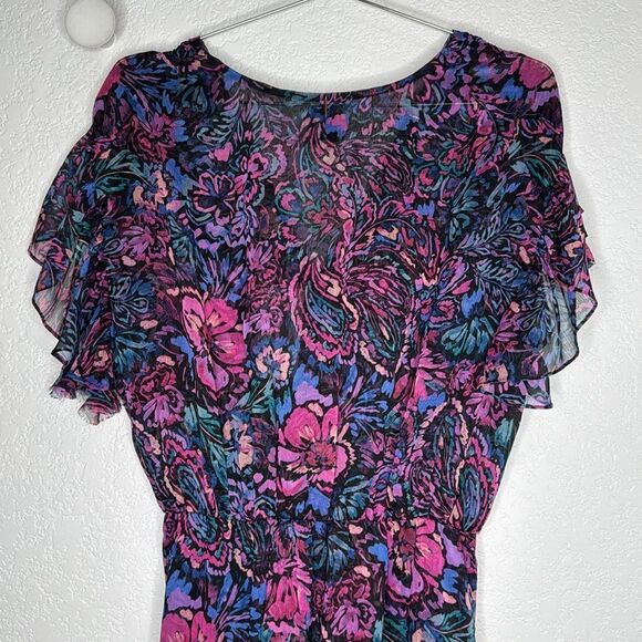 NWT MISA Los Angeles Colette Midi Dress in Flora Electric Large Revolve - Picture 8 of 16